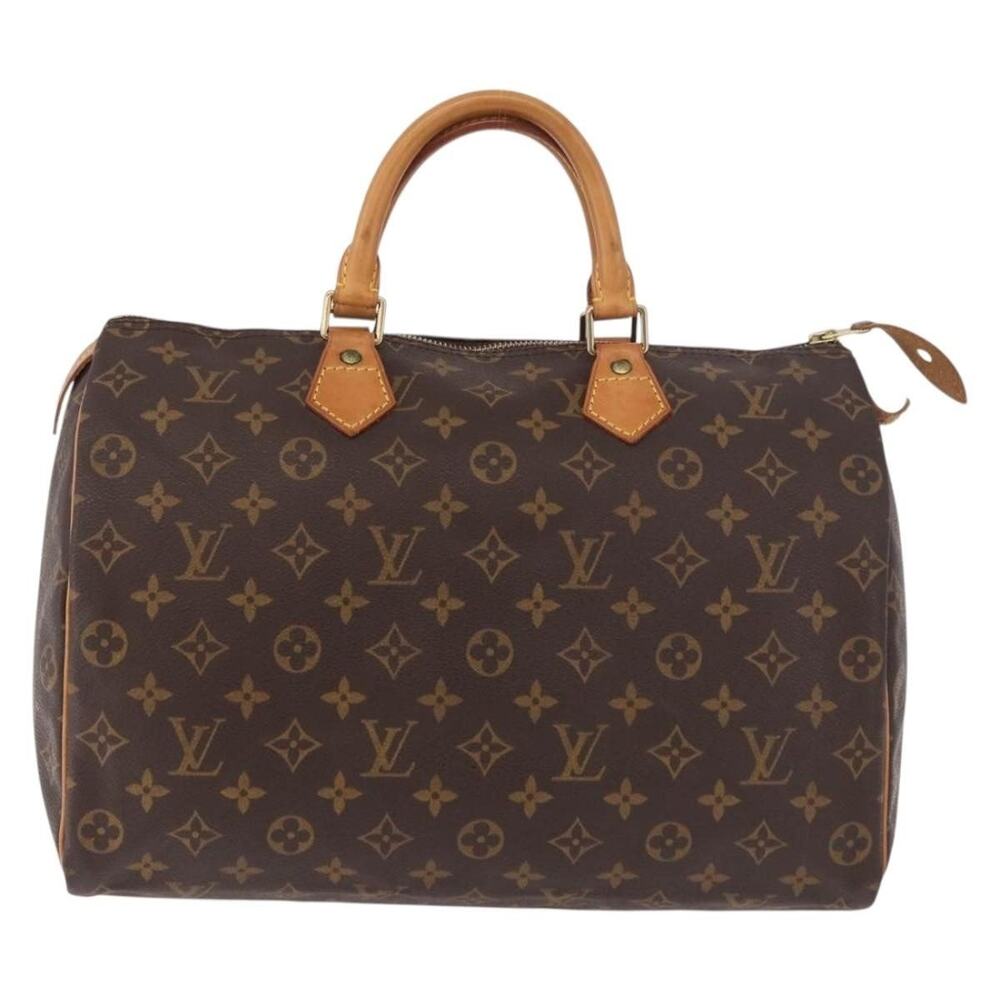 Louis Vuitton Monogram Speedy 35 Handbag Brown